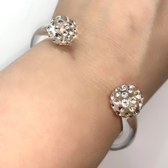 Acrylic Cuff Bracelet Embellished With Genuine “Crystal Stone Elements” New! - Picture 4 of 8